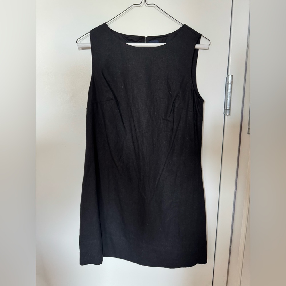 GAP Black Linen-blend Mini shift Dress